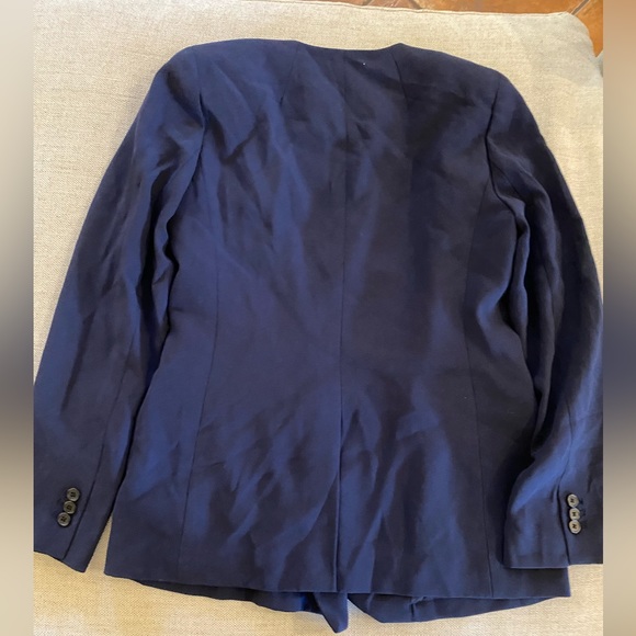 J Crew NWT $148 Double Breast Blazer 365 NAVY Crepe Fitted Jacket H6285 - Picture 4 of 7